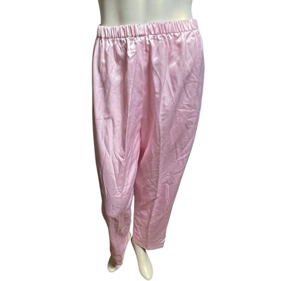 Vintage Ashley Taylor Pink Satin Pants, Medium, Polyester & Cotton Blend - Picture 1 of 14